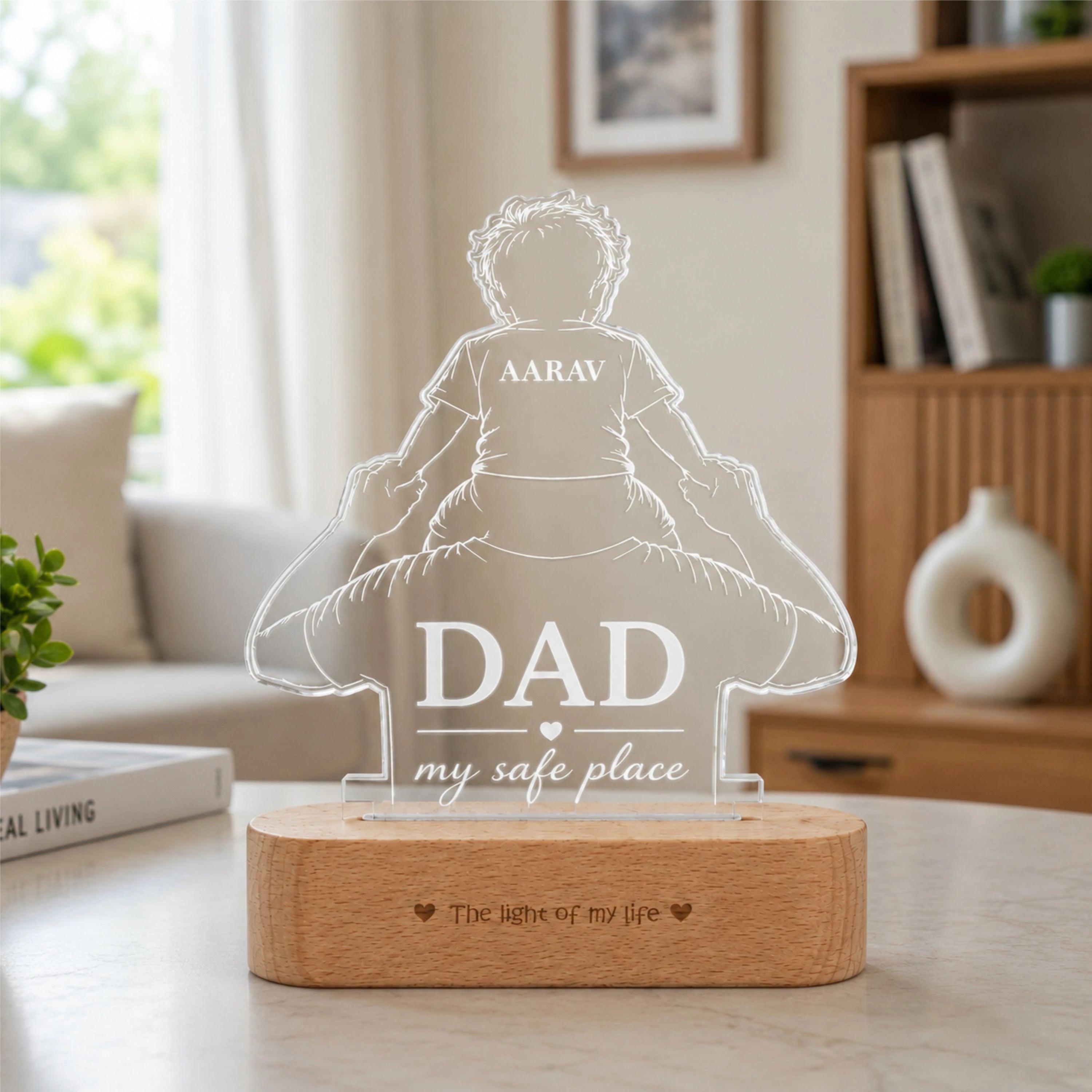 The World You Showed Me – Personalized Dad Lamp