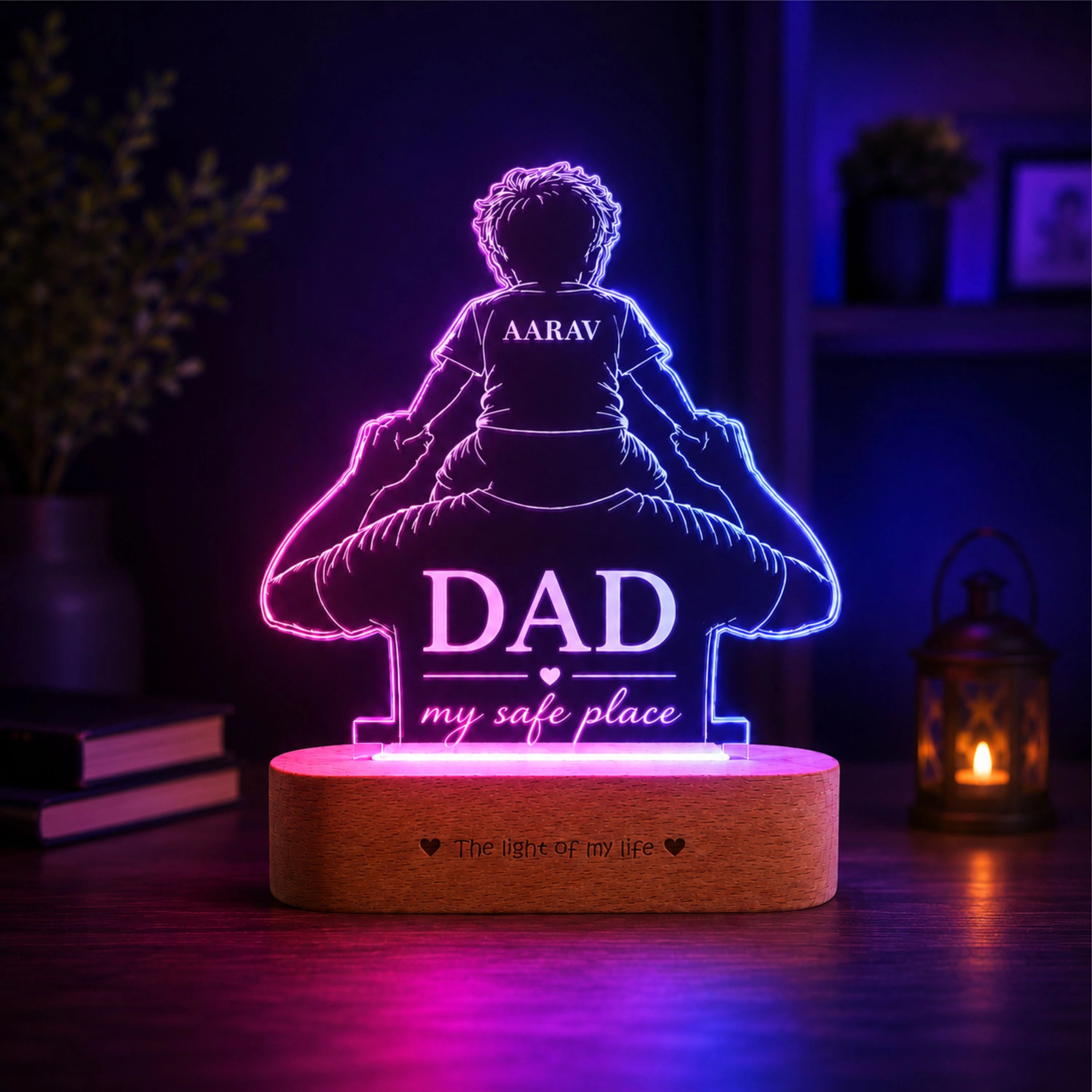 The World You Showed Me – Personalized Dad Lamp