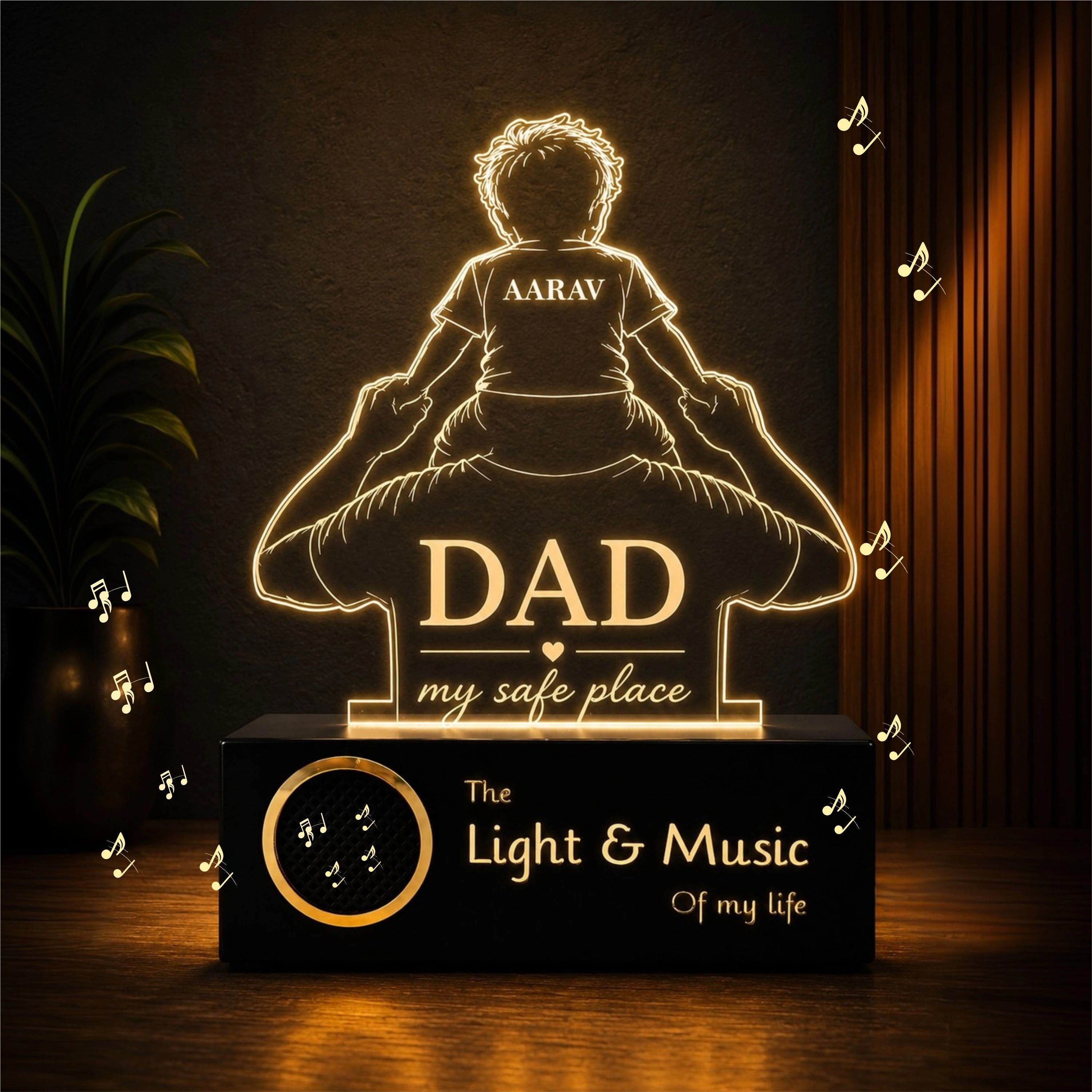 The World You Showed Me – Personalized Dad Lamp