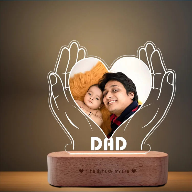 Heartfelt Gift for Dad – Personalized LED Lamp with Photo
