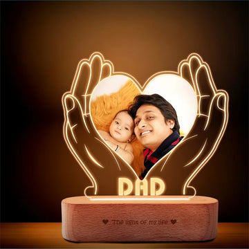 Heartfelt Gift for Dad – Personalized LED Lamp with Photo