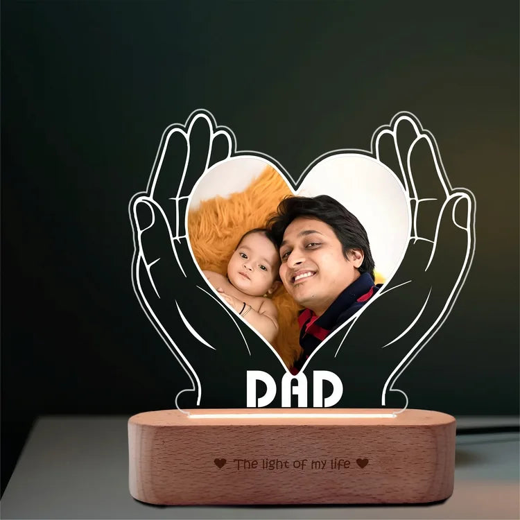 Heartfelt Gift for Dad – Personalized LED Lamp with Photo