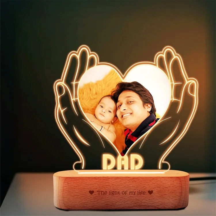 Heartfelt Gift for Dad – Personalized LED Lamp with Photo