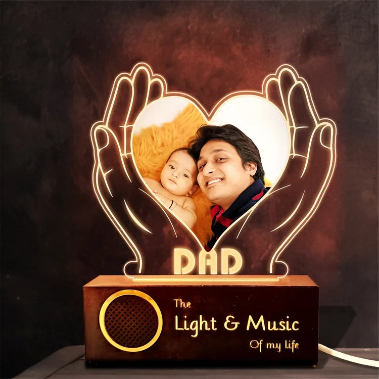 Heartfelt Gift for Dad – Personalized LED Lamp with Photo