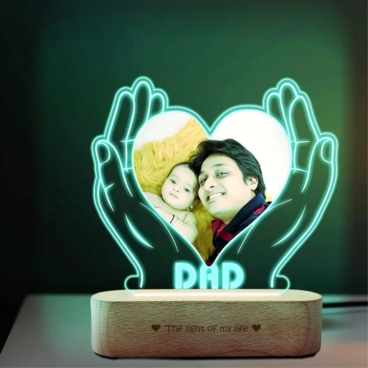 Heartfelt Gift for Dad – Personalized LED Lamp with Photo