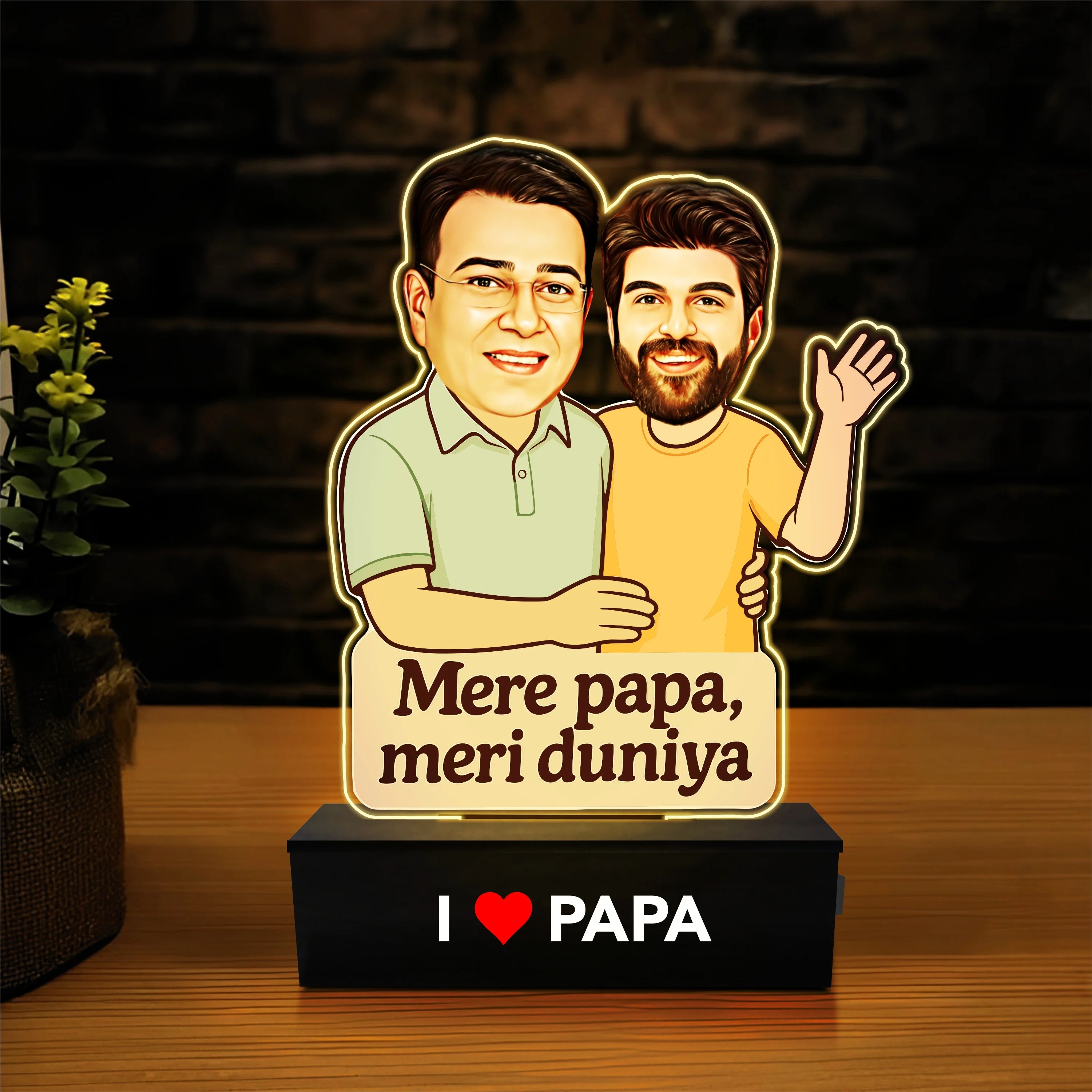 Mere Papa, Meri Duniya – Personalized Caricature Gift for Dad from Son
