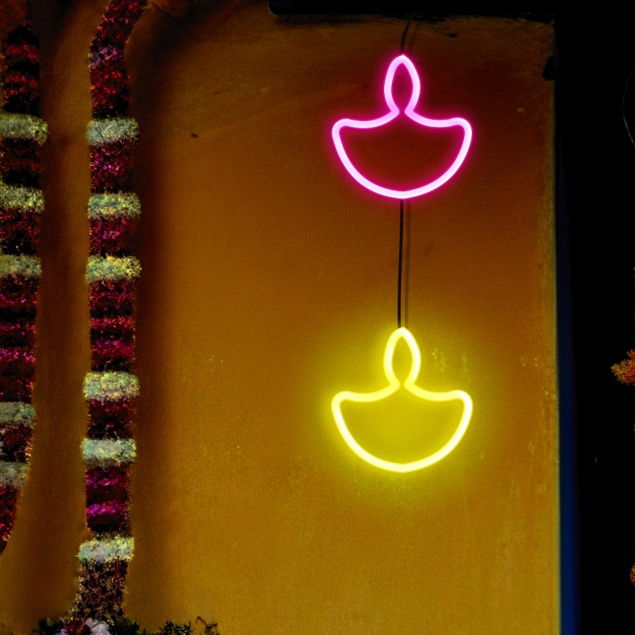 Neon Diya String for Diwali Light Decoration
