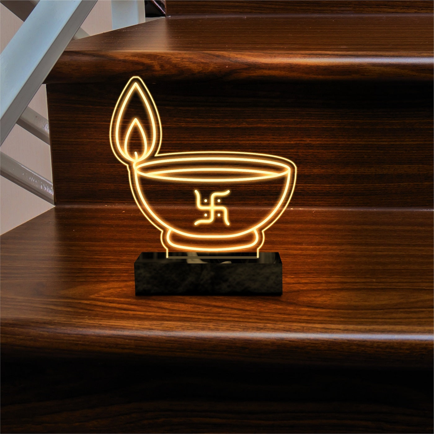 Acrylic LED Diya for Diwali Light Decoration – Works on AA Cell