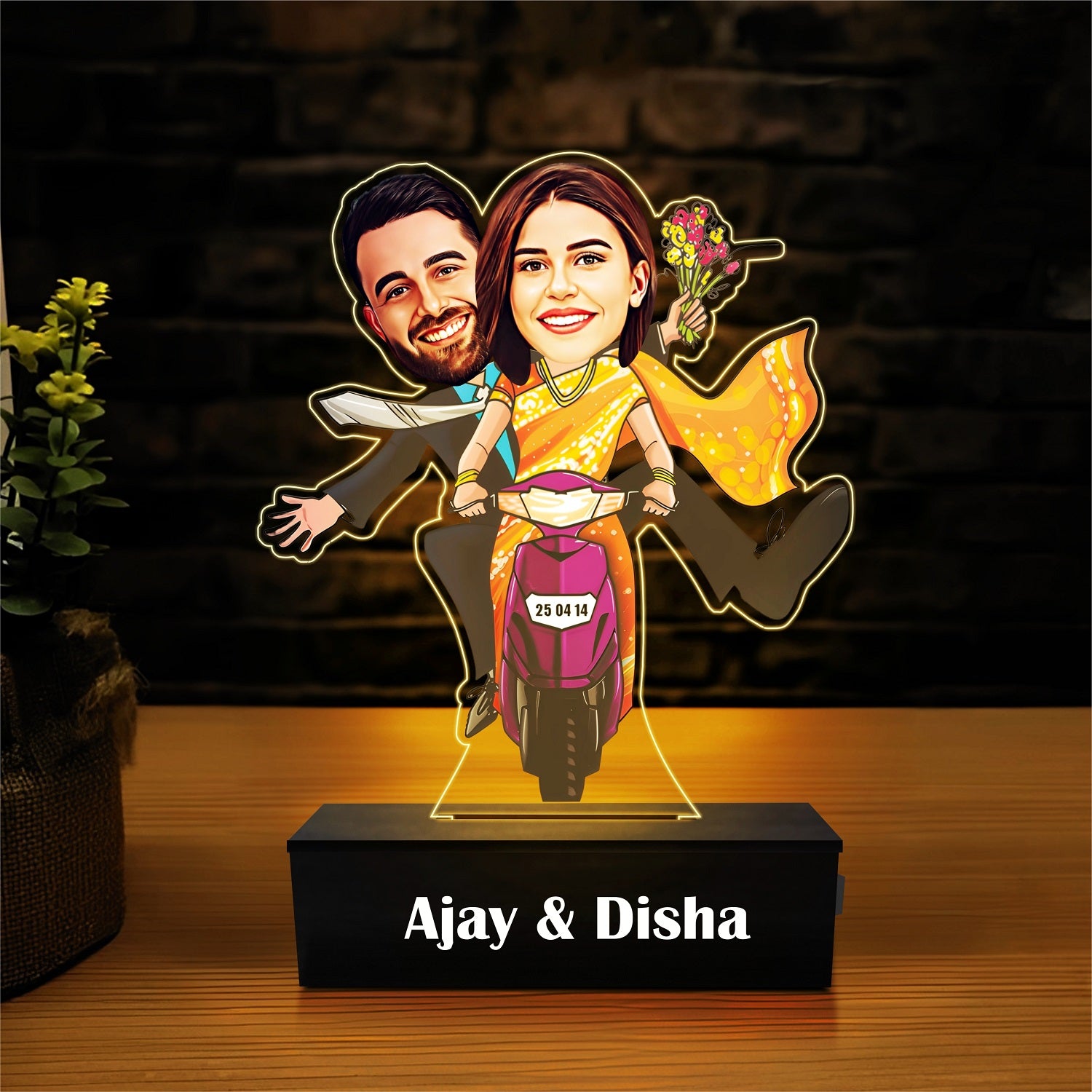 You drive me crazy - caricature of couple