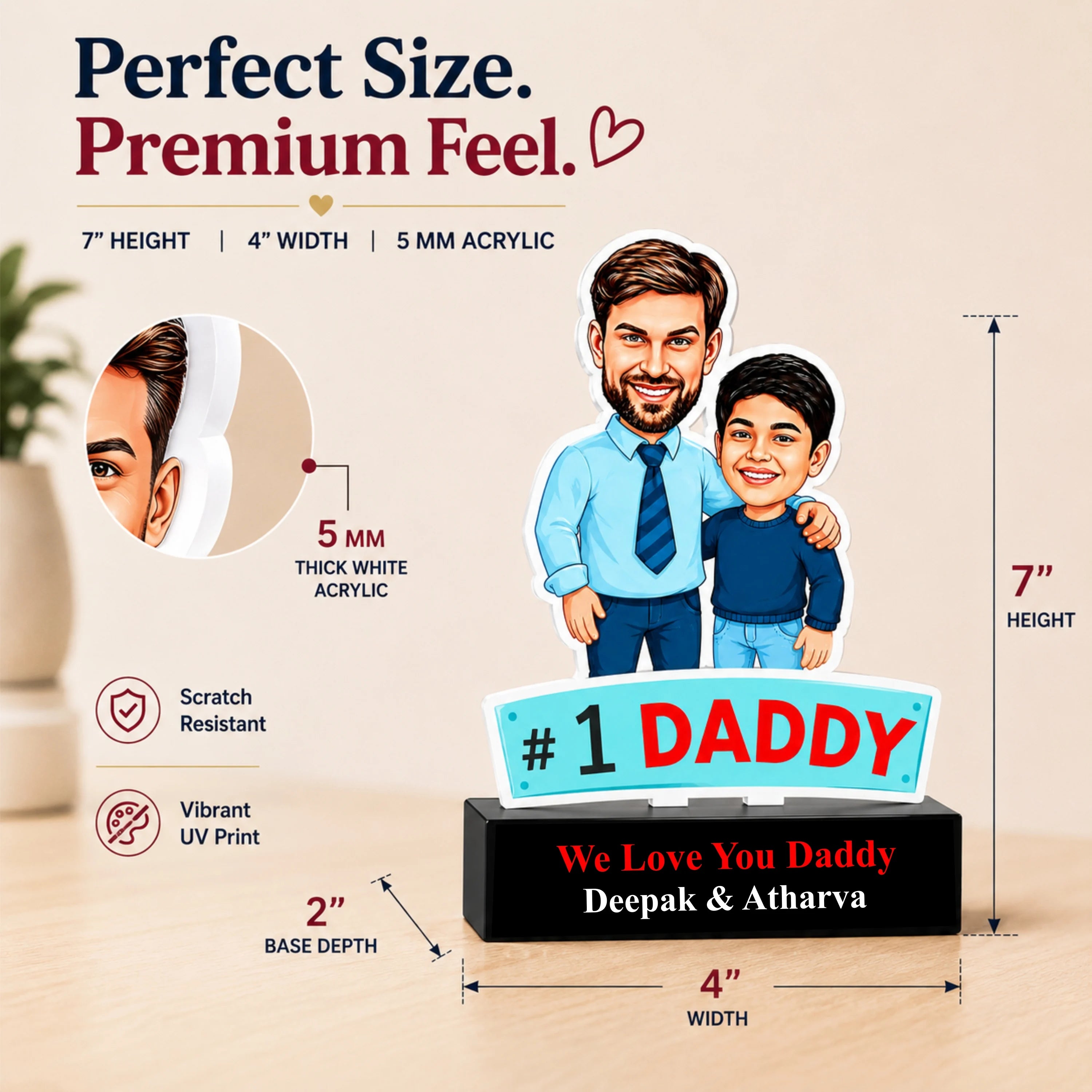 Dad's Carbon Copy - Father's Day Gift Caricature