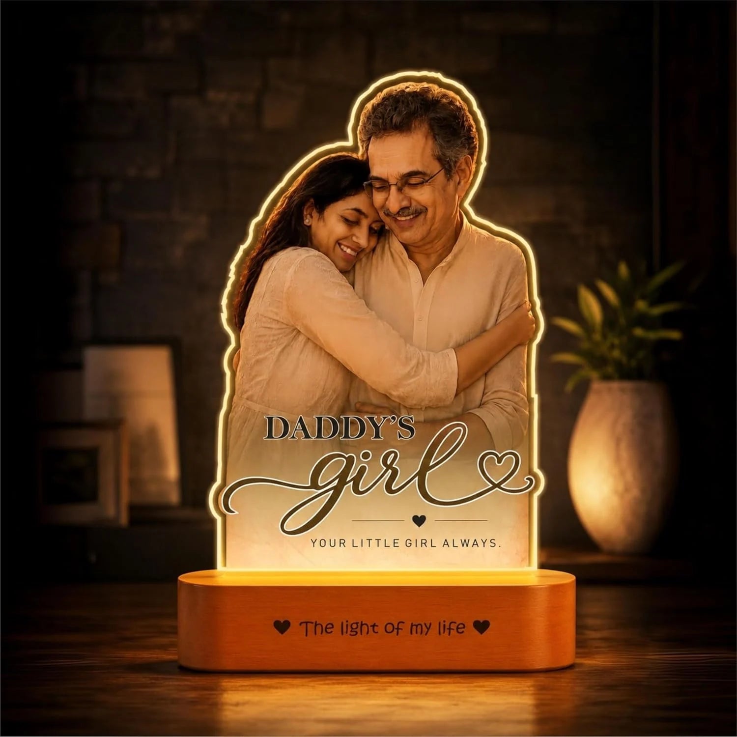 Daddy’s Girl Personalized Photo Lamp for Dad