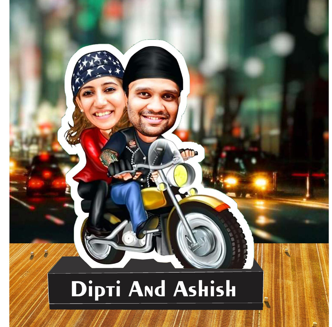 Personalized Travel loving couple caricature standee