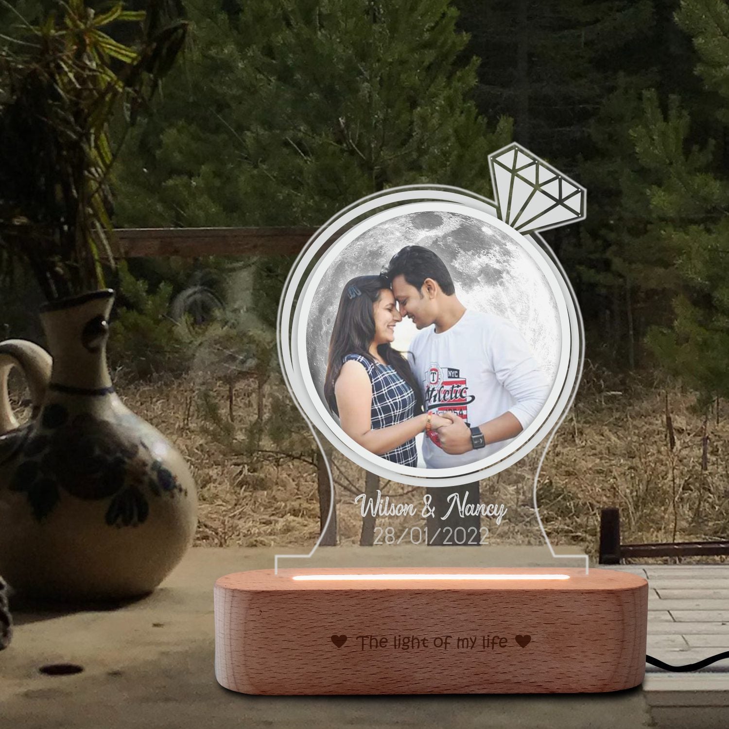 Personalized Table Lamps | Photo, Rotating, Engraved, RGB