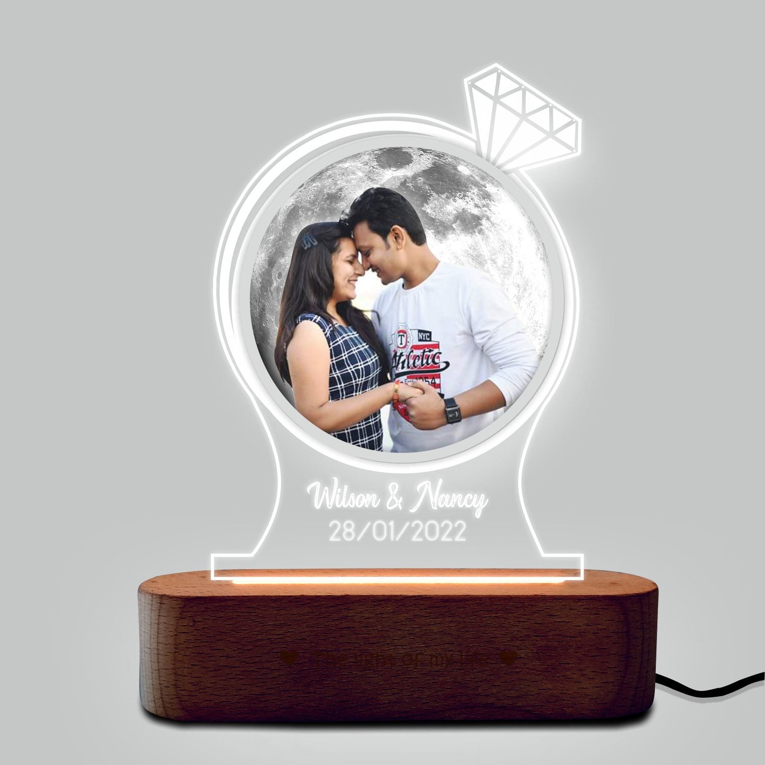 Engagement gift – Photo moon lamp