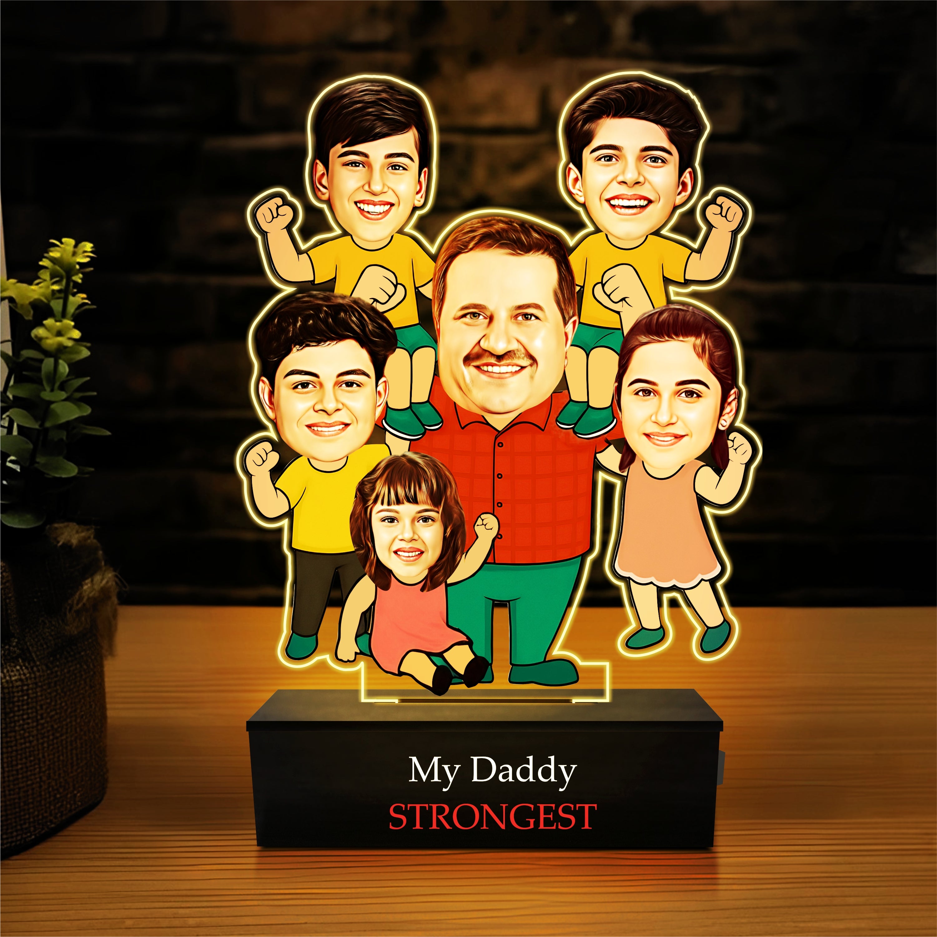 Strongest Daddy – Photo Caricature for Dad (5 - Kids)