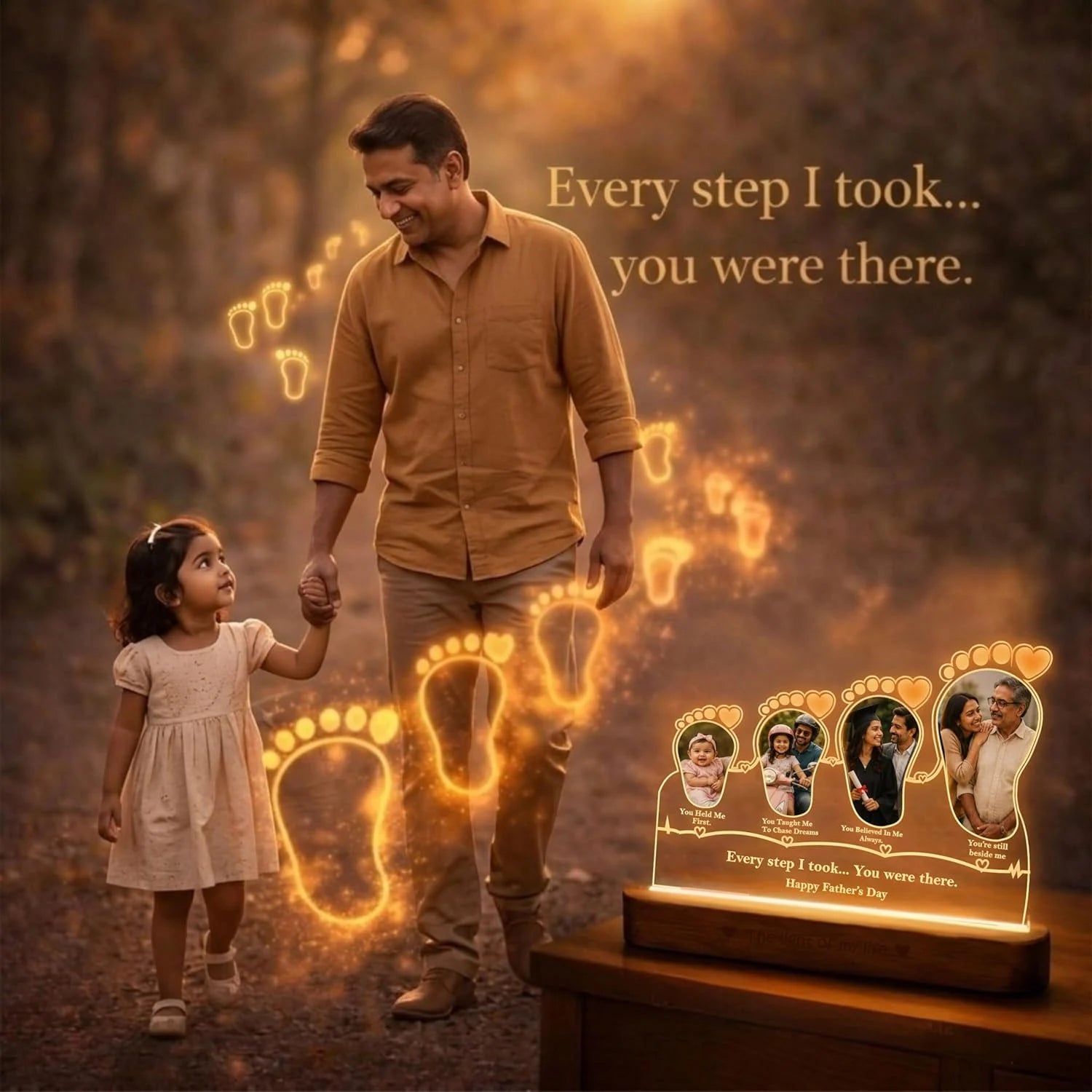 Every Step You Were There Personalized Lamp for Dad