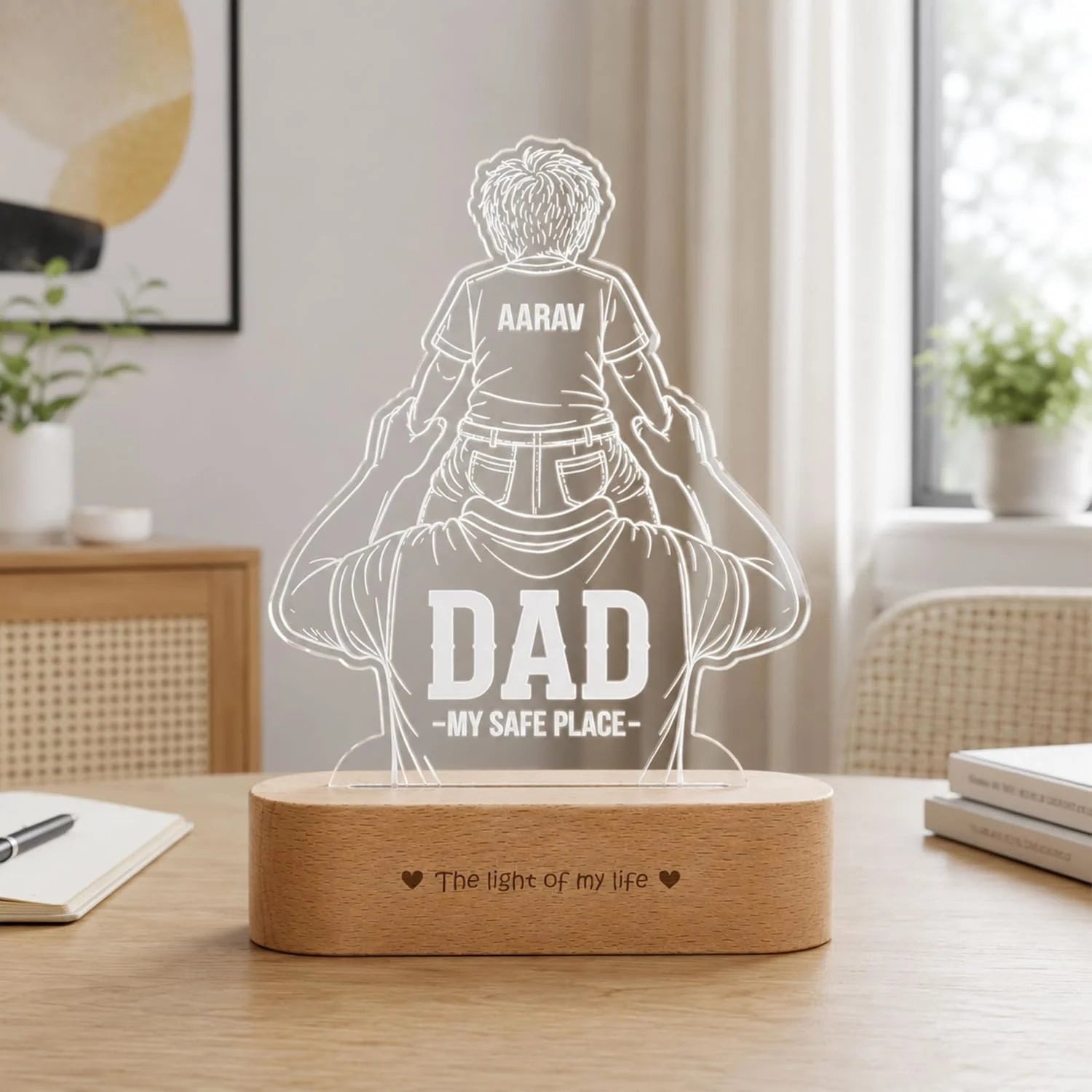 The World You Showed Me – Personalized Dad Lamp
