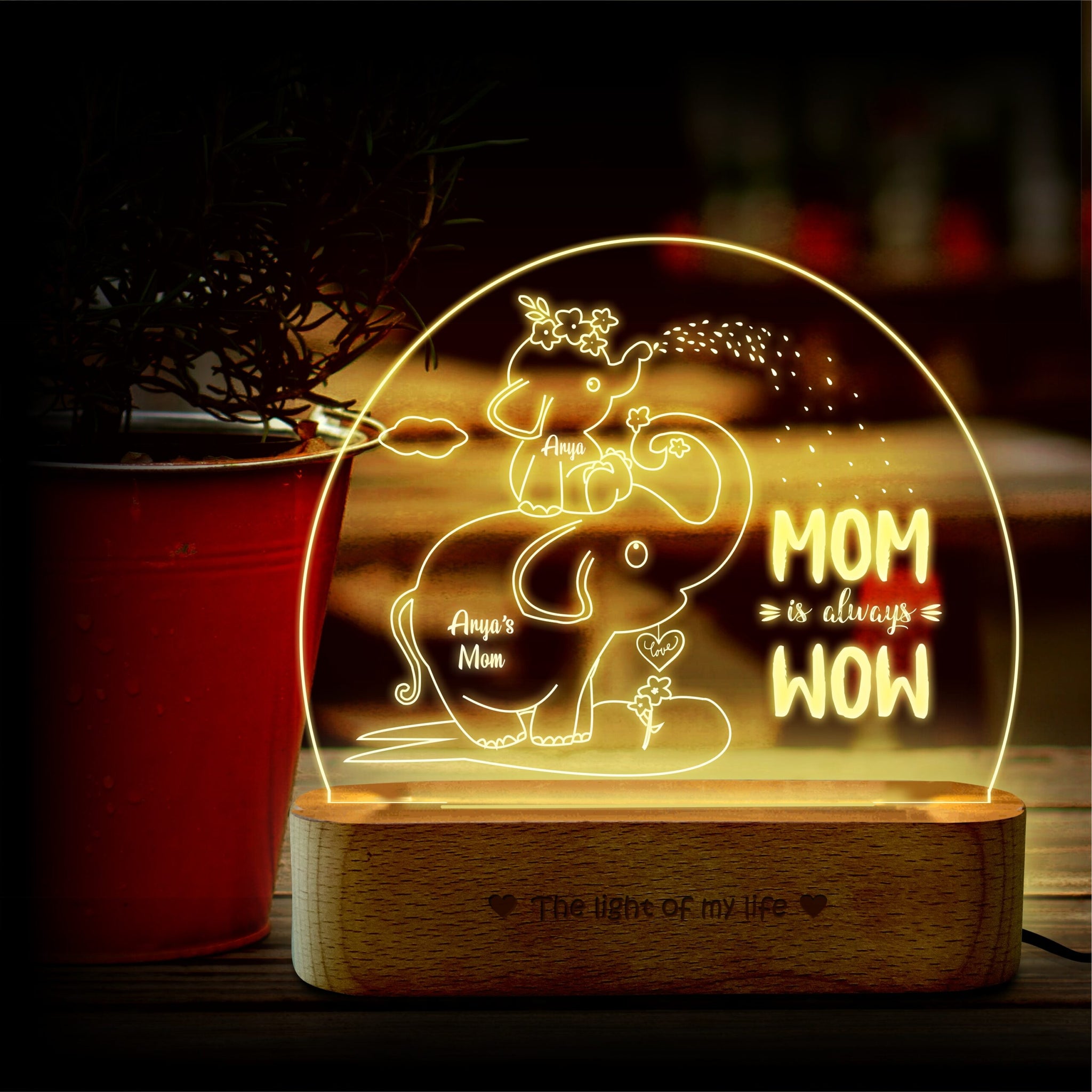 Mom is Wow – Mother’s Day Gift Lamp