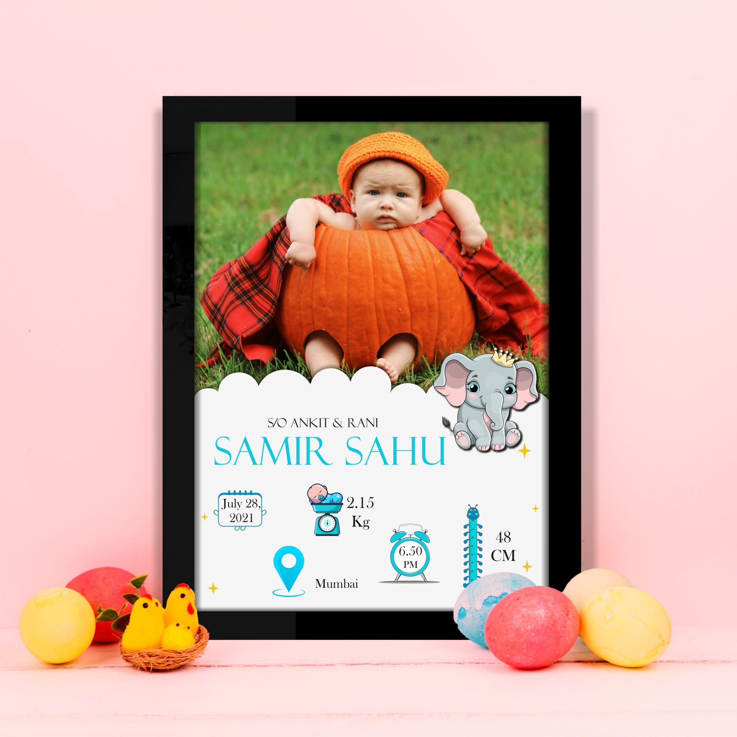 Sweet Beginnings: Personalized Baby Photo Frame – Capture, Cherish, Celebrate