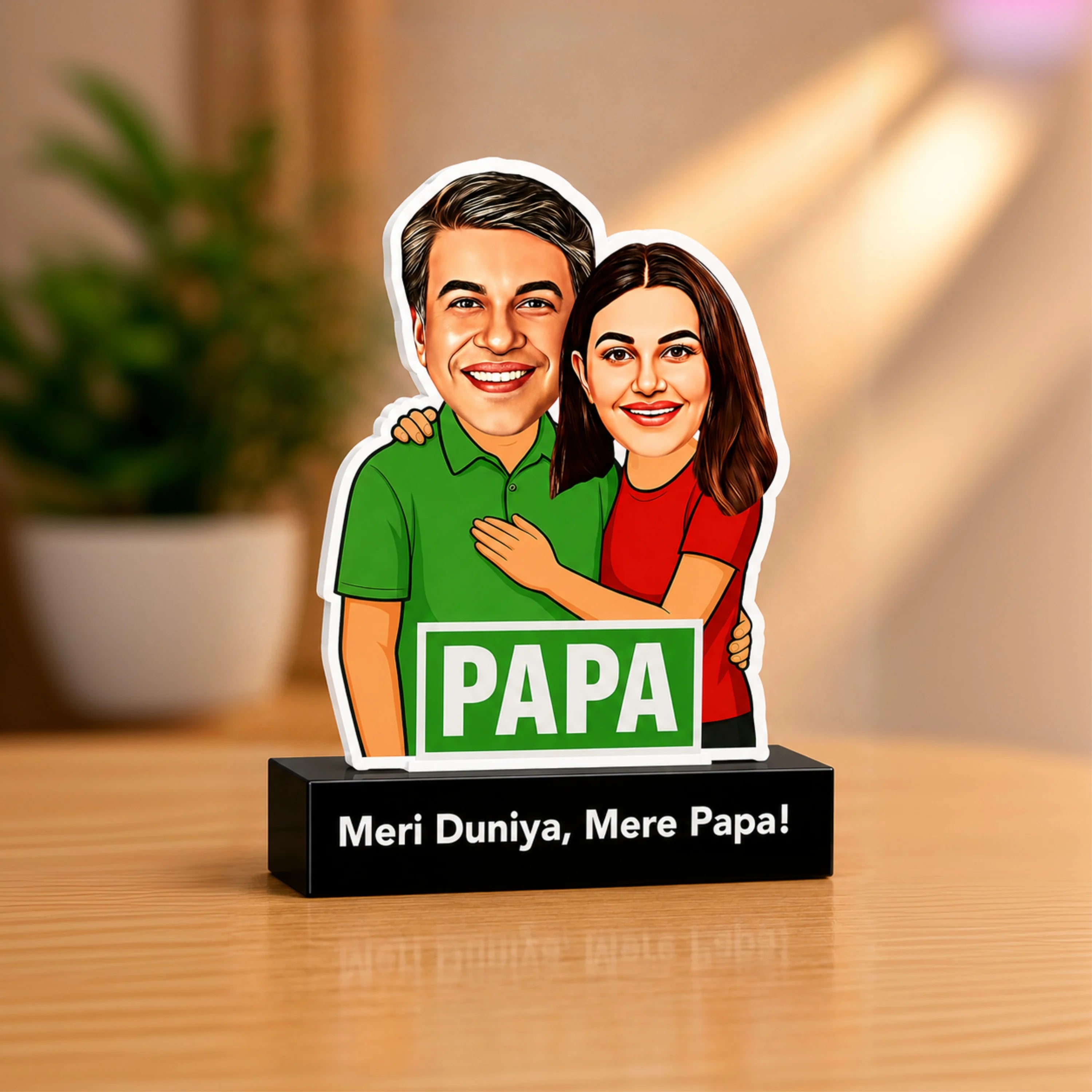 Mere Papa, Meri Duniya – Personalized Caricature Gift for Dad from Daughter