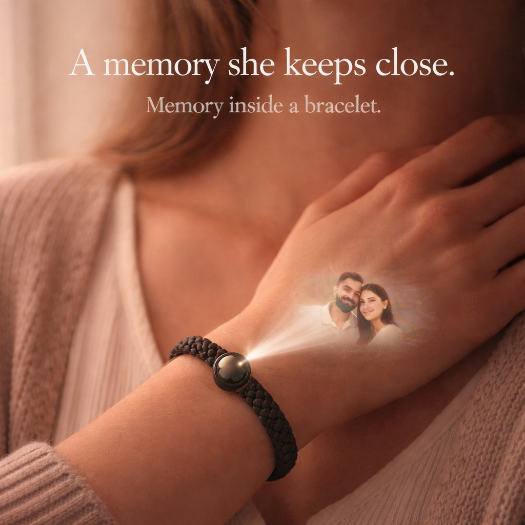 Zoci Voci Orbit - Photo Projection Bracelet for Couples – Hidden Picture Inside | Waterproof Stainless Steel Memory Bracelet | Gift for Husband, Wife & Anniversary