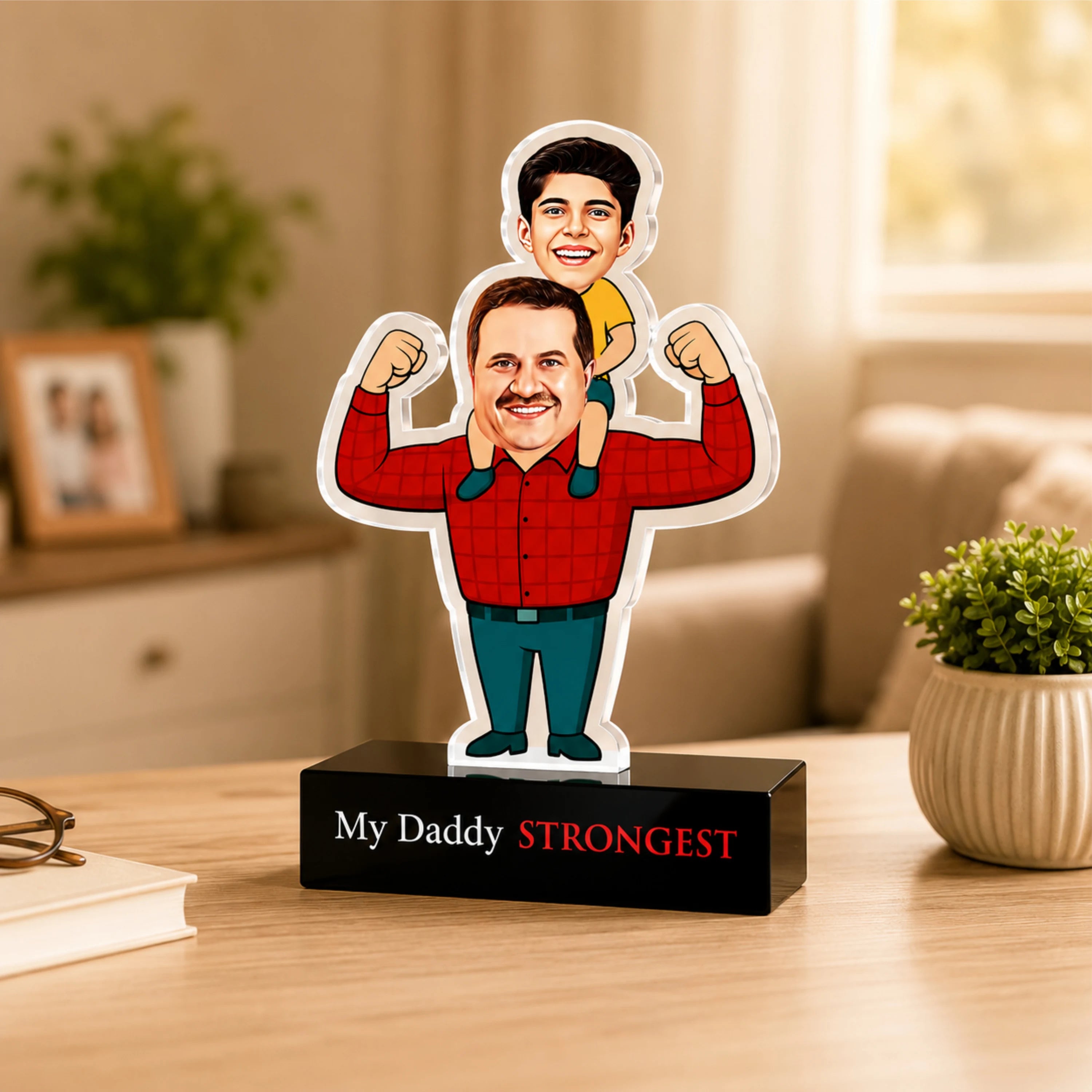 Strongest Daddy – Photo Caricature for Dad (1 - Kid)