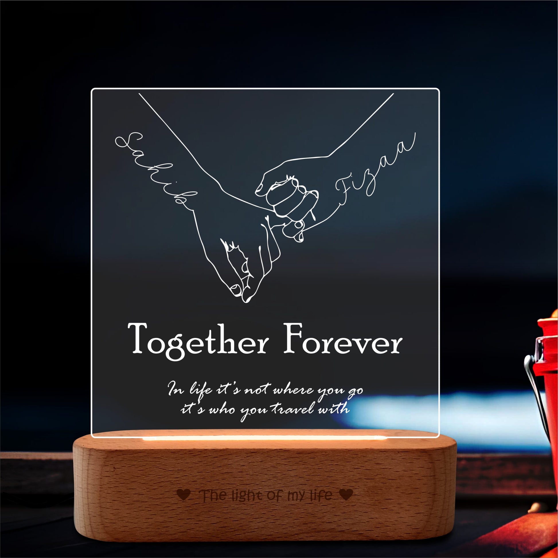 Eternal Companion Personalized Names Lamp