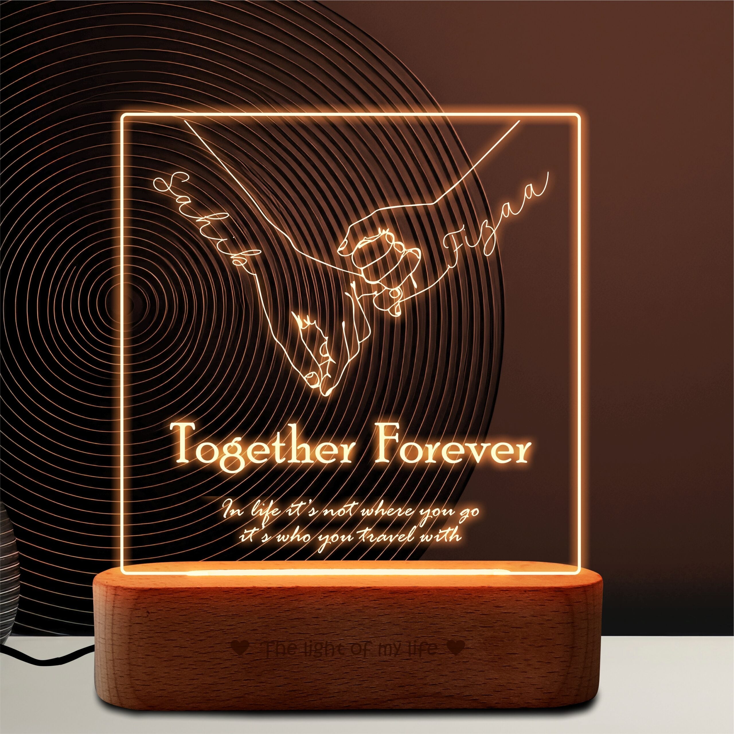 Eternal Companion Personalized Names Lamp