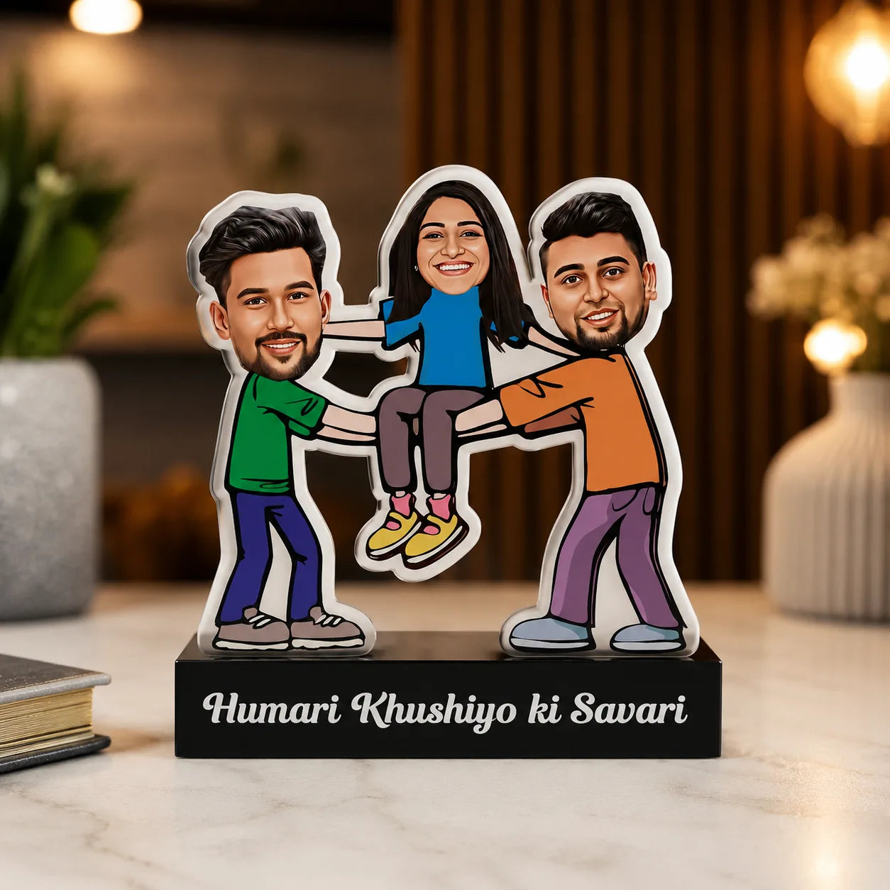 Khushiyo Ki Sawari Caricature: Rakhi Gift for Two Brothers and One Sister