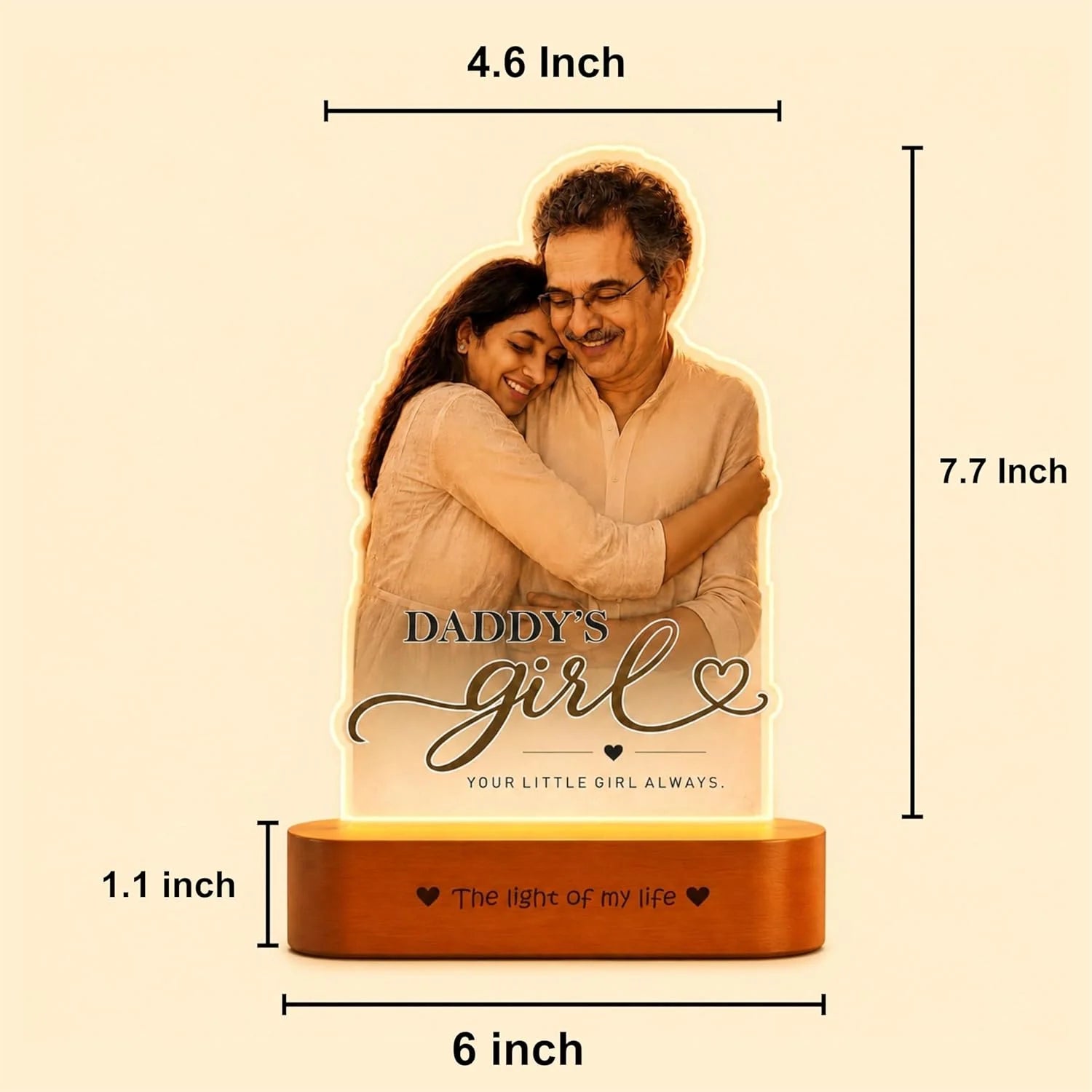 Daddy’s Girl Personalized Photo Lamp for Dad