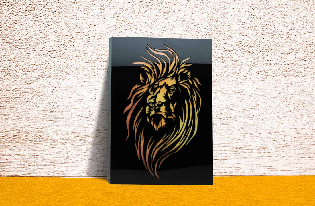 Lion face decorative wall mural