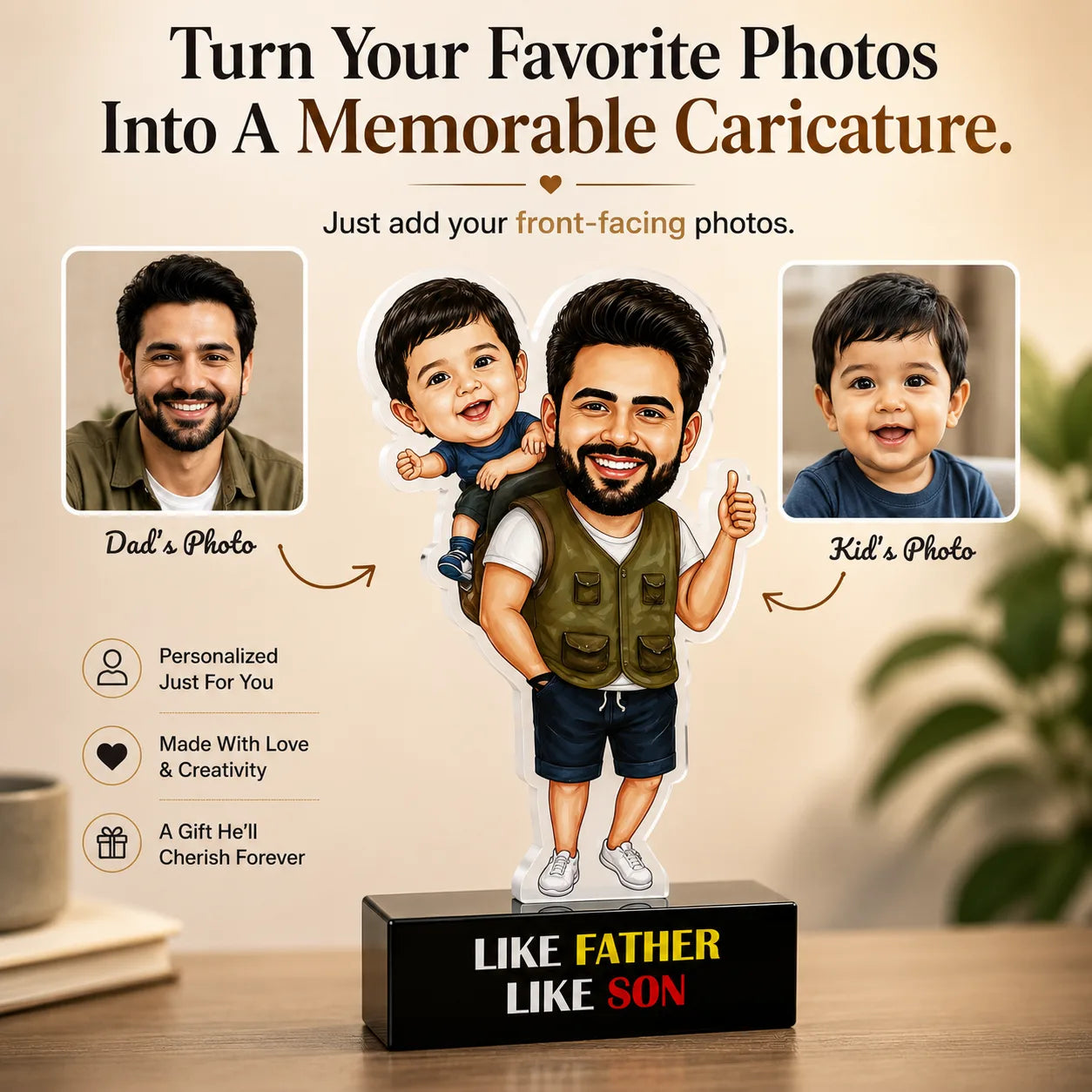 Fun Loving Dad Photo Caricature
