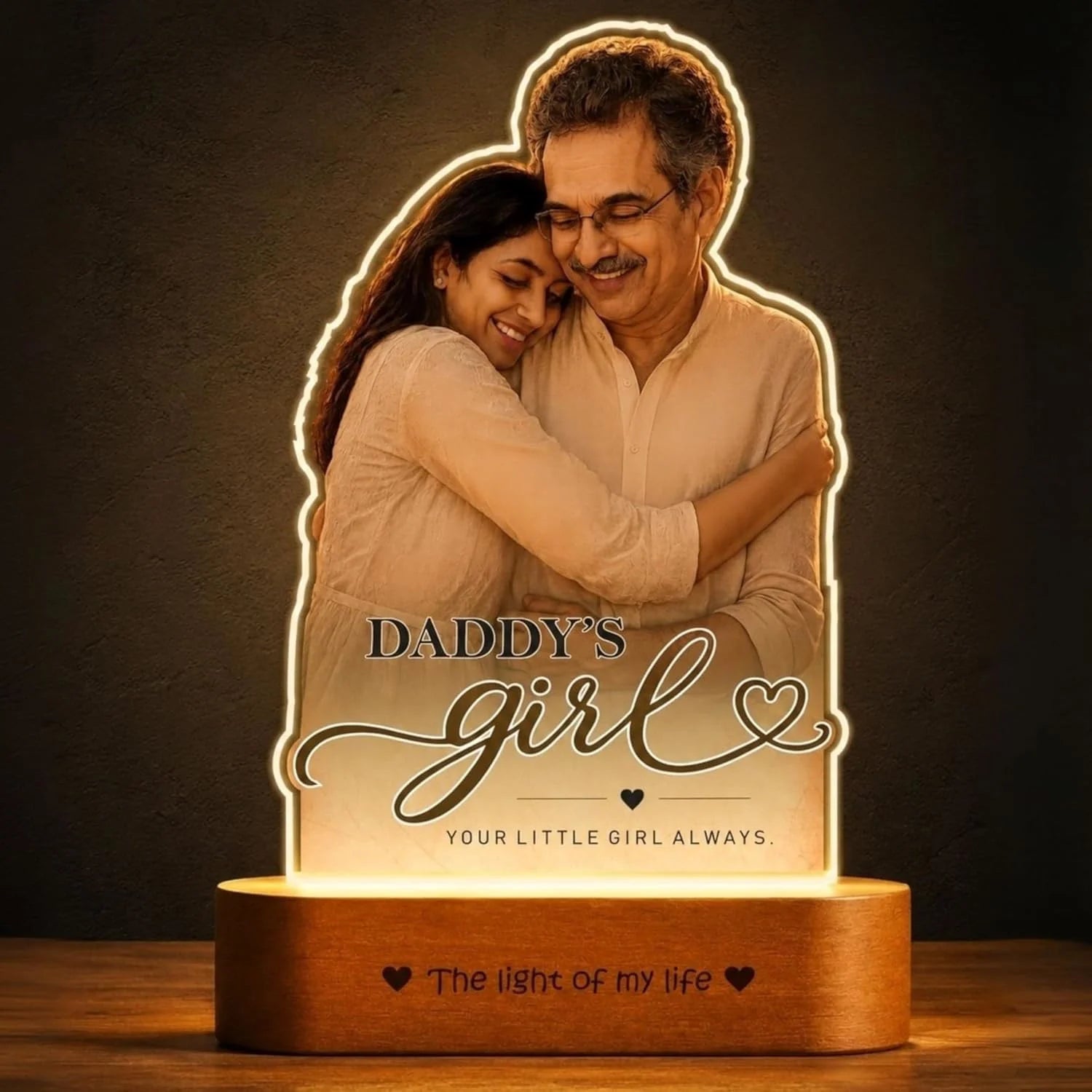 Daddy’s Girl Personalized Photo Lamp for Dad