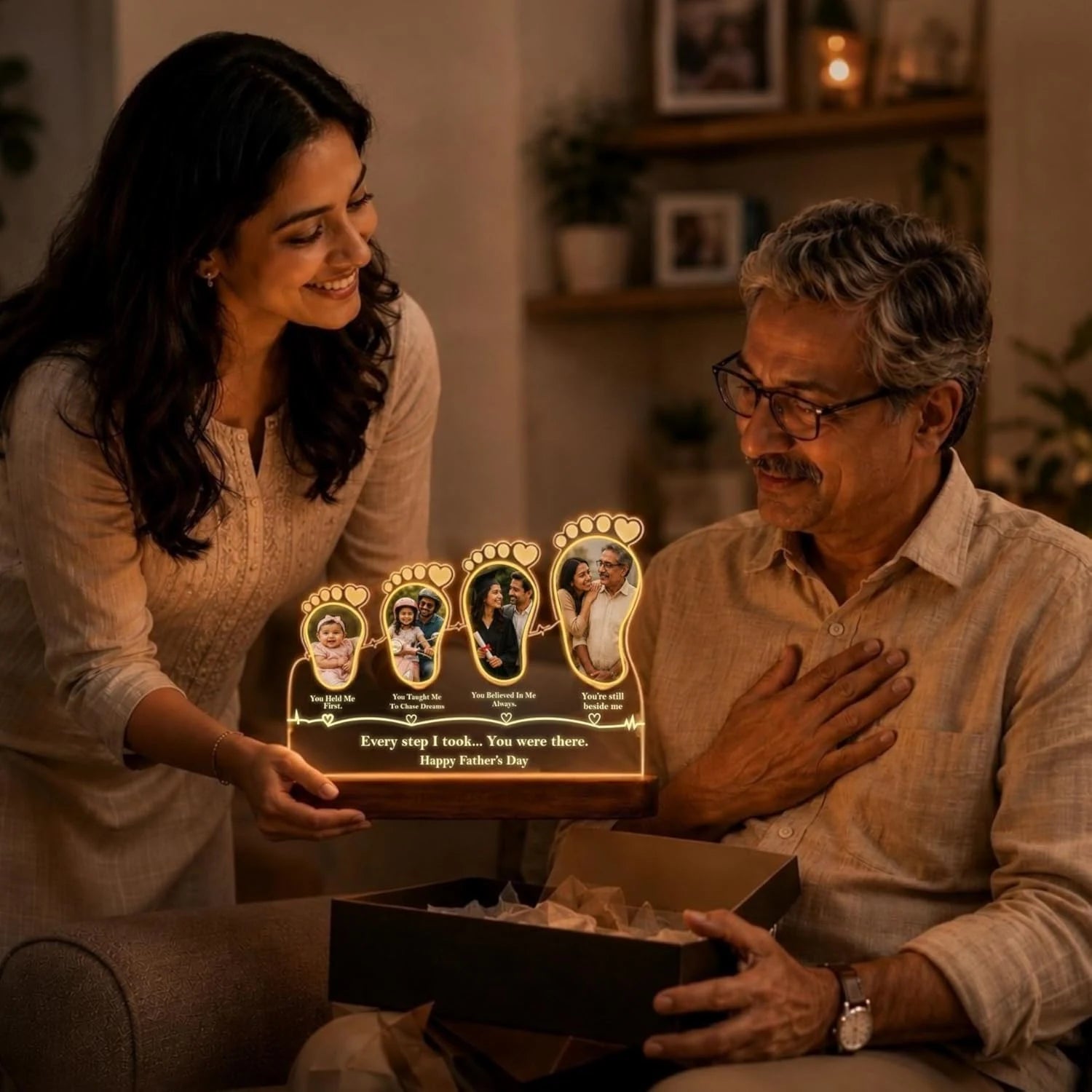 Every Step You Were There Personalized Lamp for Dad