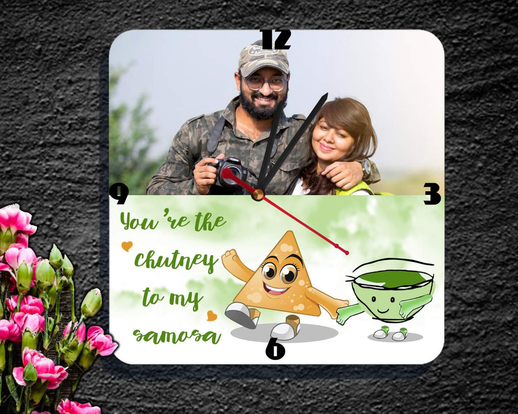 Samosa chutney photo frame clock