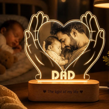 Heartfelt Gift for Dad – Personalized LED Lamp with Photo