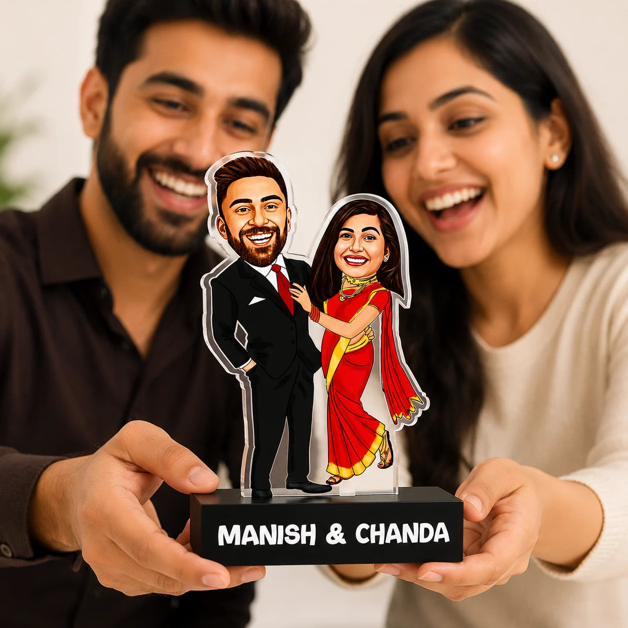Dashing couple caricature gift