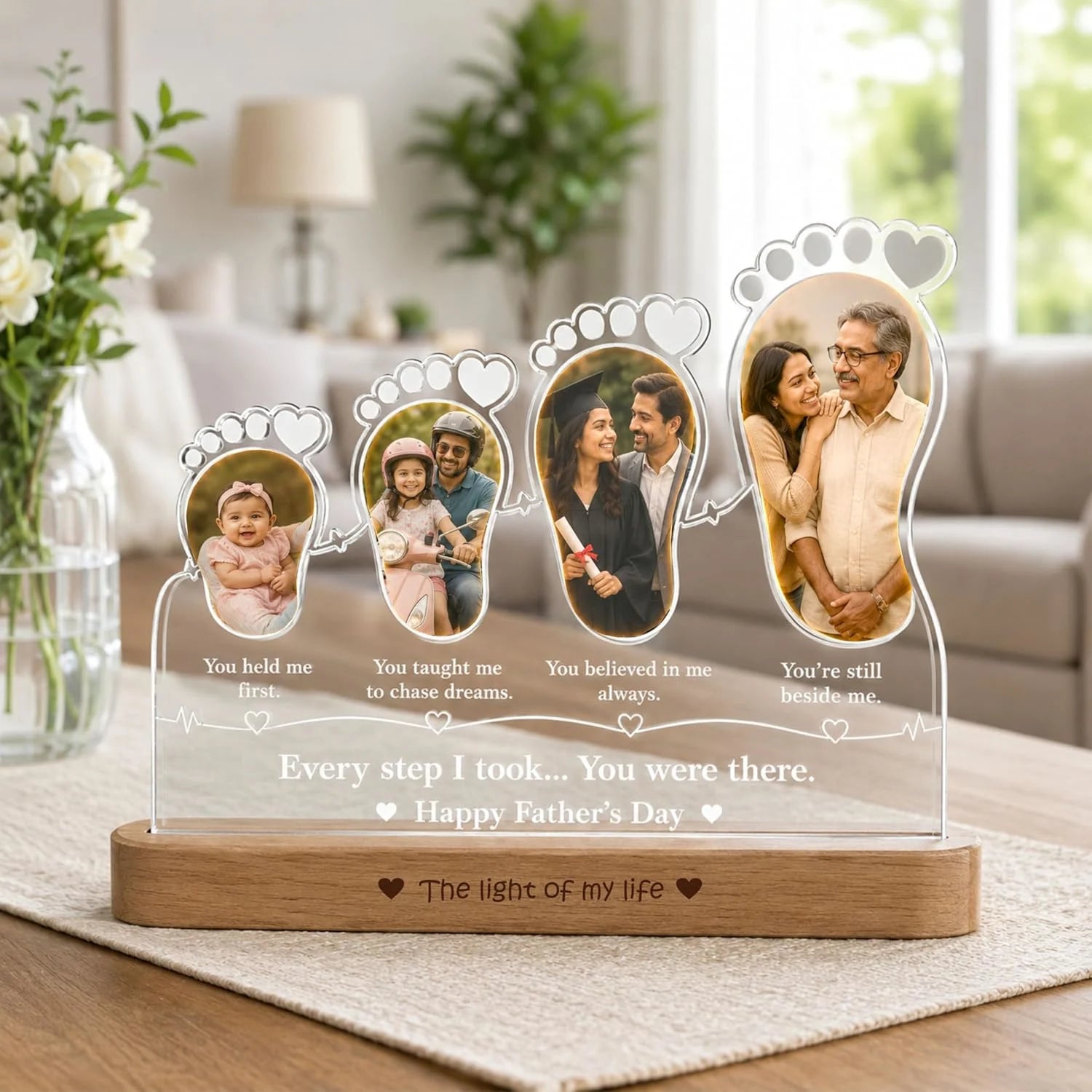 Every Step You Were There Personalized Lamp for Dad