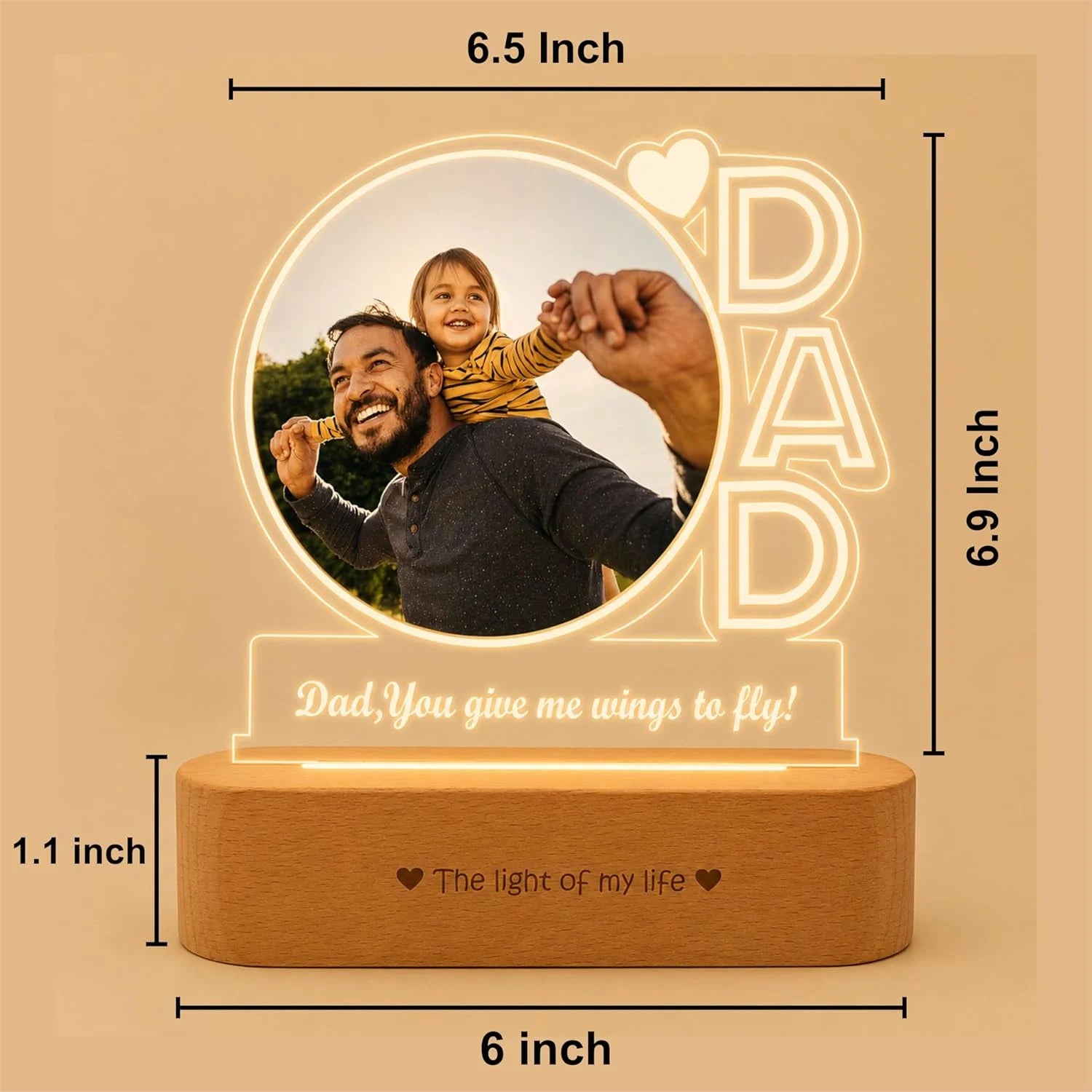 Dad & Me Lamp: Dad's Special Photo Frame Lamp