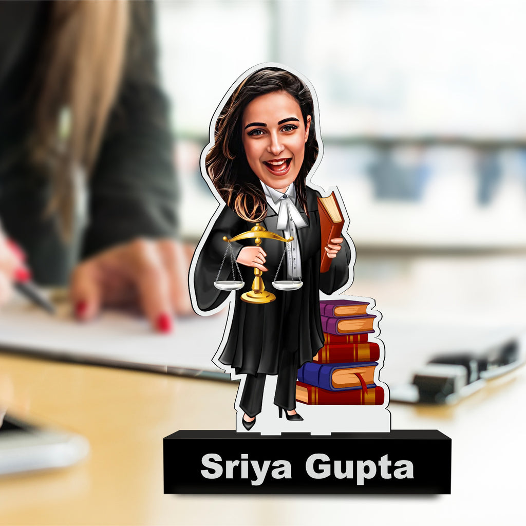 Lawyer Caricature Female -Gift for Attorney