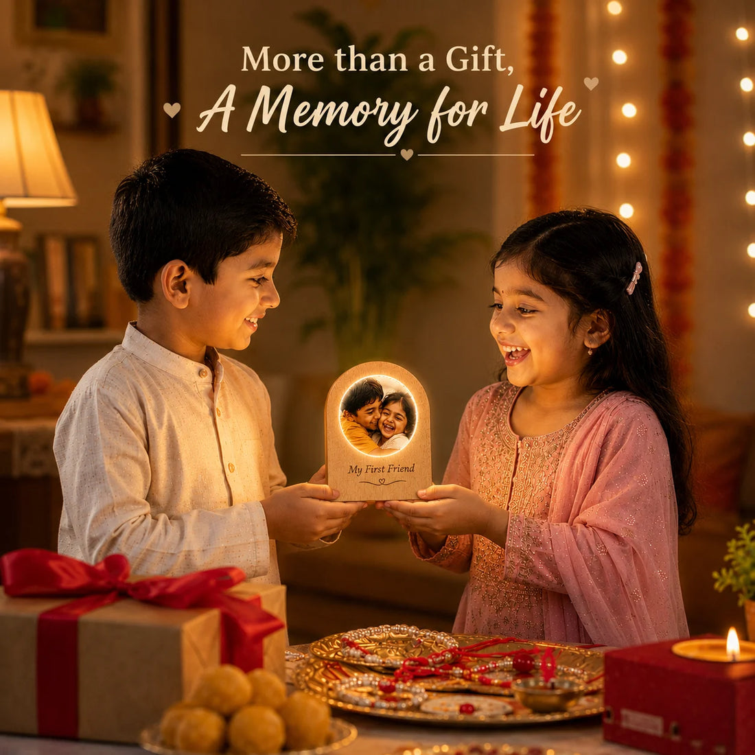 My First Friend™ | Personalized Brother & Sister Photo Lamp