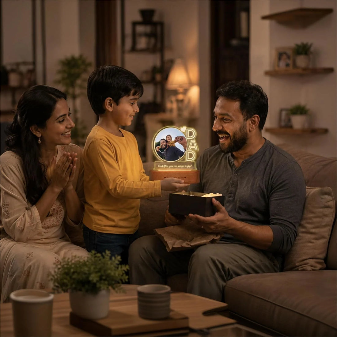 Dad & Me Lamp: Dad's Special Photo Frame Lamp