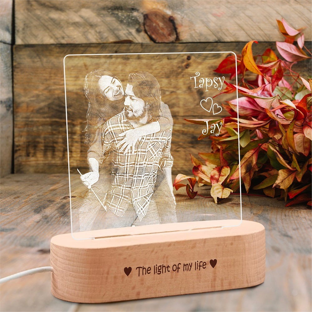 Celestial Moments: Engraved Love Glow Lamp - Valentines gift for husband