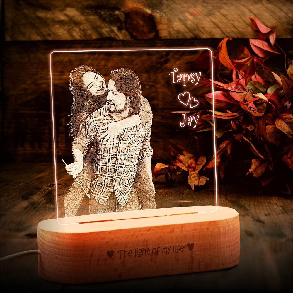 Celestial Moments: Engraved Love Glow Lamp - Valentines gift for husband