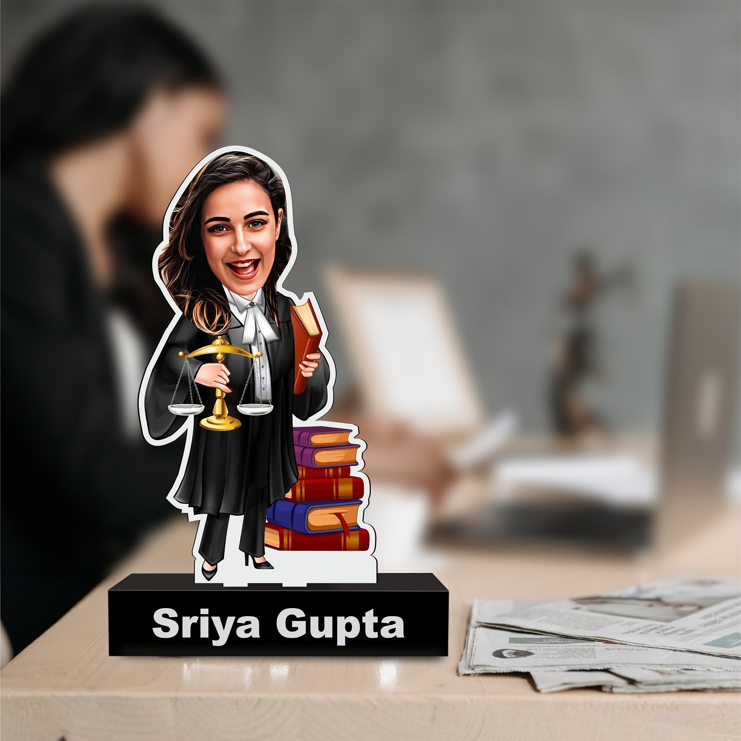 Lawyer Caricature Female -Gift for Attorney