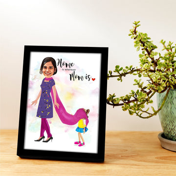 Home is wherever Mom is – Personalized Caricature Frame