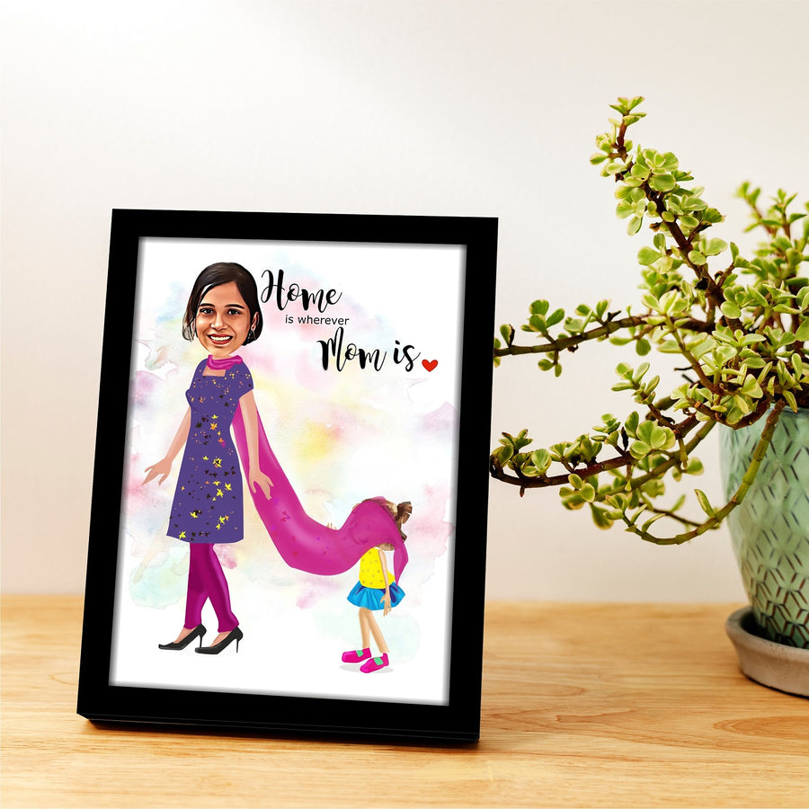 Home is wherever Mom is – Personalized Caricature Frame