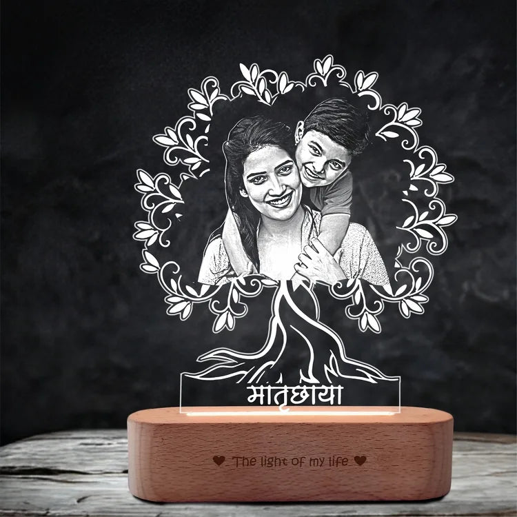 Matruchaya – Mother’s Love in Light | Engraved Acrylic Lamp | Perfect Gift for Mom