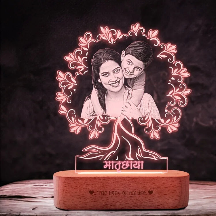 Matruchaya – Mother’s Love in Light | Engraved Acrylic Lamp | Perfect Gift for Mom