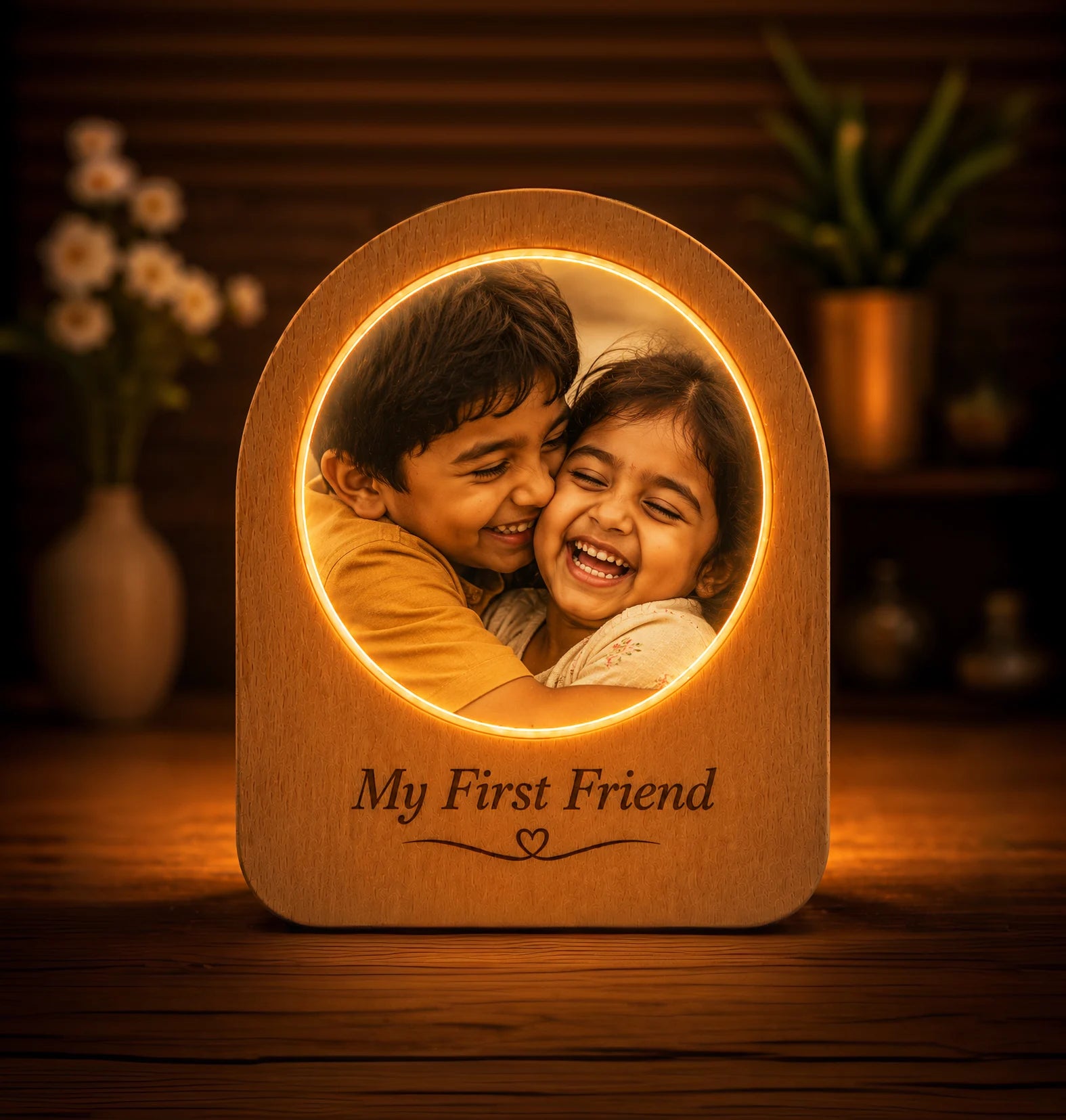 My First Friend™ | Personalized Brother & Sister Photo Lamp